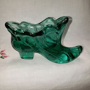 Beautiful Teal Signed Fenton Shoe